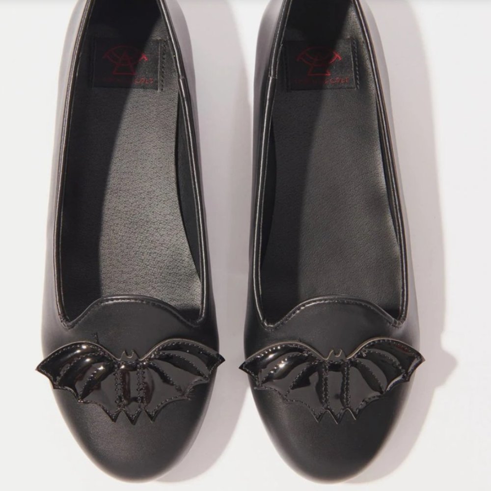 Brand New Black Leatherette Lydia Bat Flats size 9